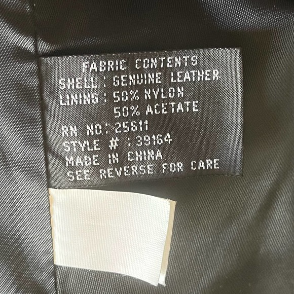 Jones New York Black Structured Leather Coat Jacket - Picture 8 of 9